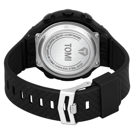 DBLACK [TODS1] 20MM RUBBER WATCH BAND // COMPATIBLE FOR TOMI DIGITAL WATCH (STRAP ONLY)
