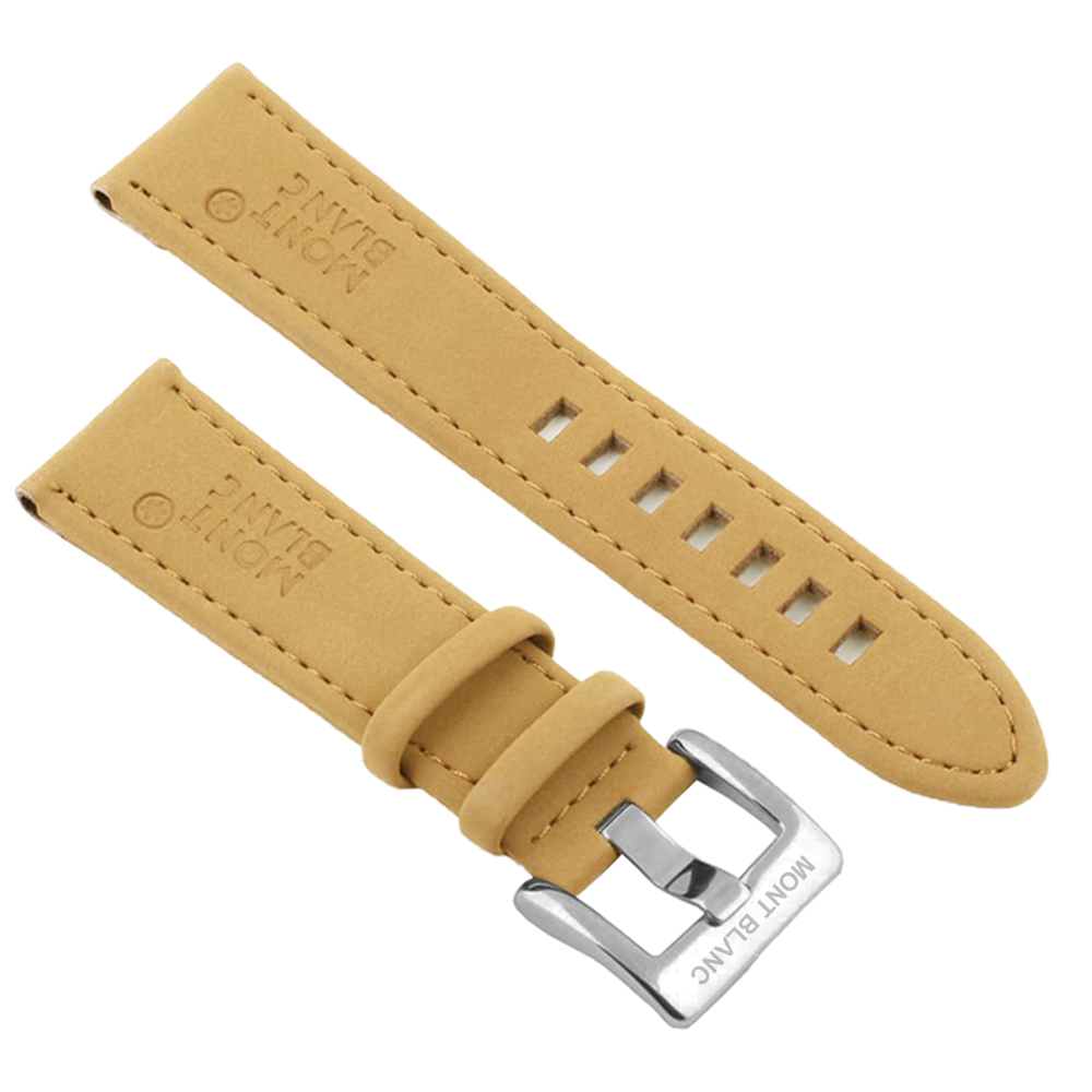 DBLACK [MBDS1] 22MM LEATHER WATCH STRAP // FOR "MONT BLANC" WATCH