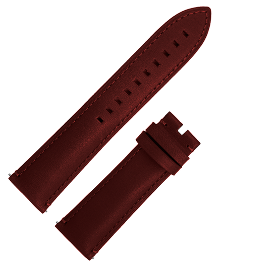 DBLACK [FSLDS-01] HALF-PADDED w/ QUICK RELEASE - LEATHER WATCH STRAP // PERFECT FOR "FOSSIL" WATCHES
