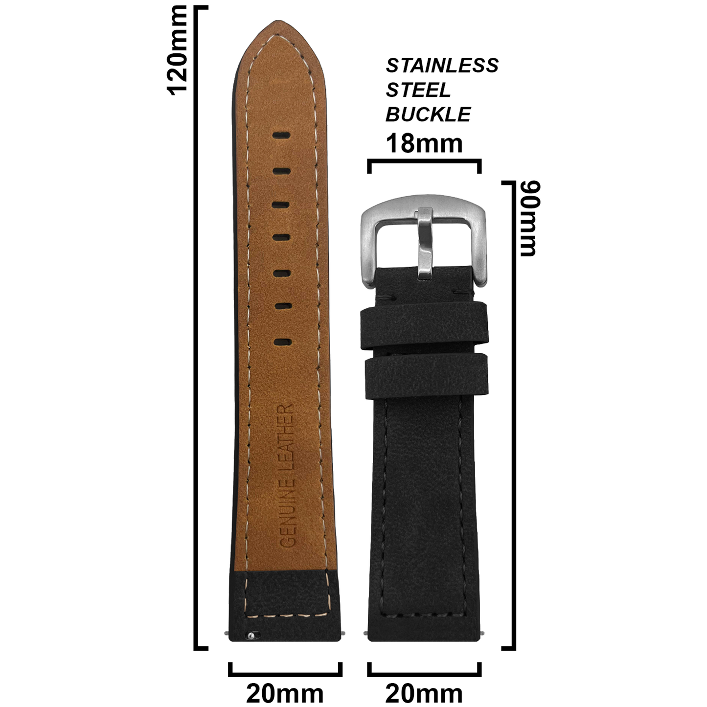 DBLACK [BUZZ] QUICK RELEASE, PREMIUM LEATHER STRAP