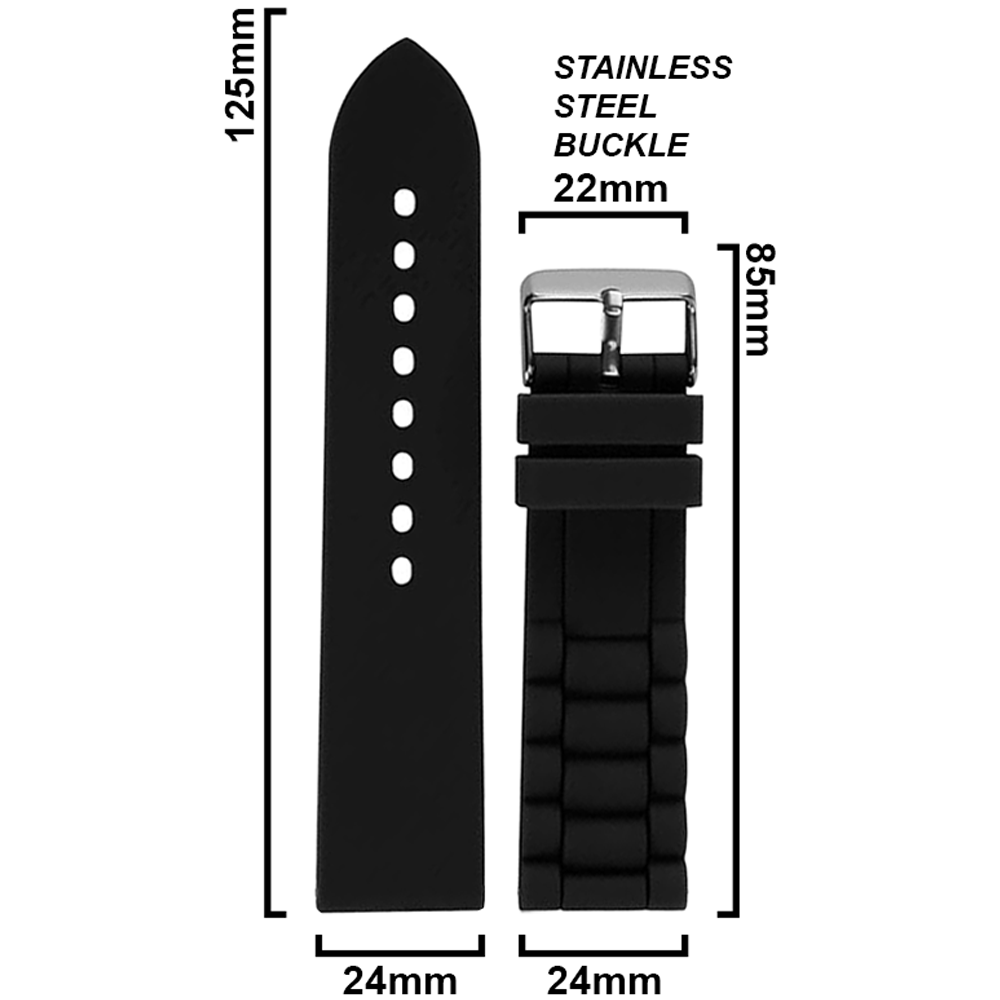 DBLACK [KUMA] CHAIN LINK DESIGN, SILICONE WATCH STRAP