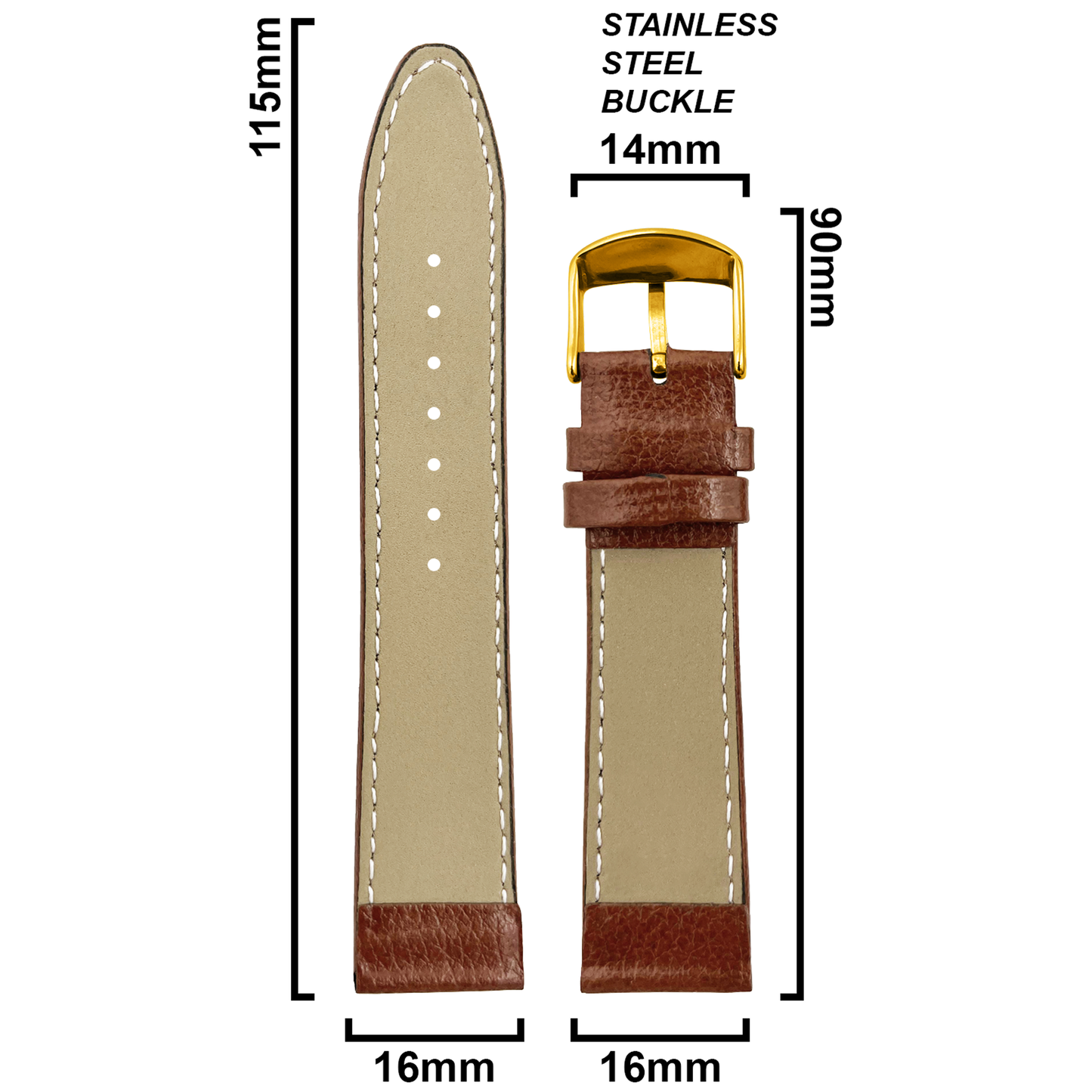 DBLACK [BLIKING] PEBBLE DESIGN, THIN LEATHER STRAP