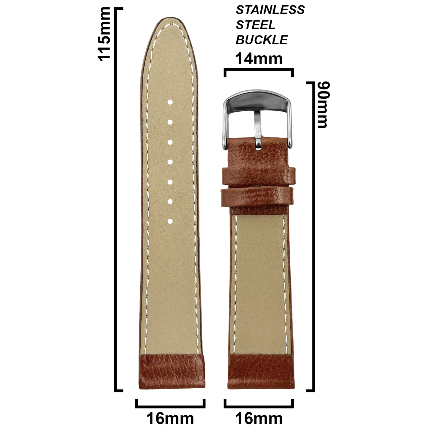 DBLACK [BLIKING] PEBBLE DESIGN, THIN LEATHER STRAP