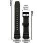 DBLACK [CDS2] RESIN WATCH STRAP // FOR "CASIO" AE-1200WH, W-216H & OTHER MODELS