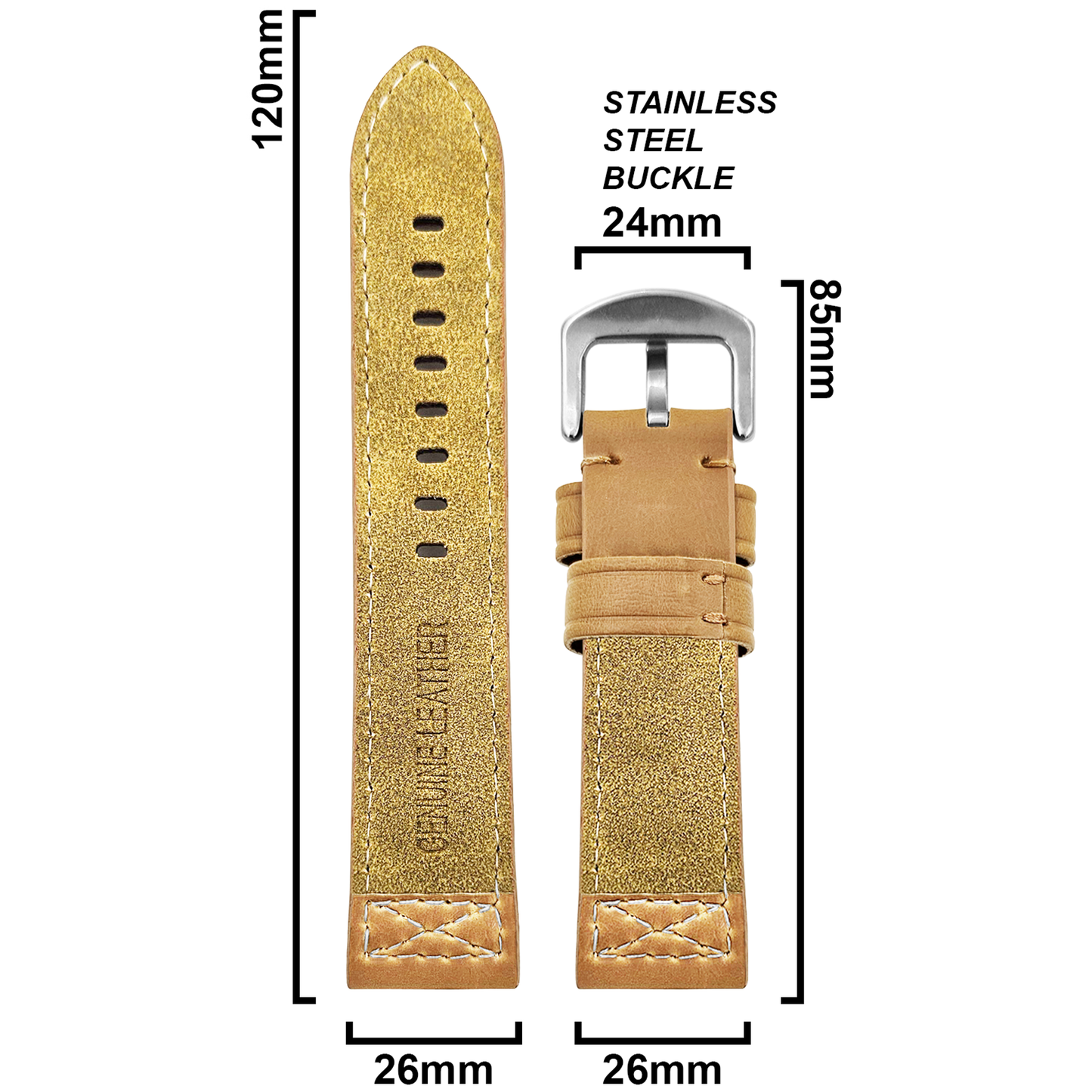 DBLACK [CROXX] THICK STRAP DESIGN, LEATHER STRAP