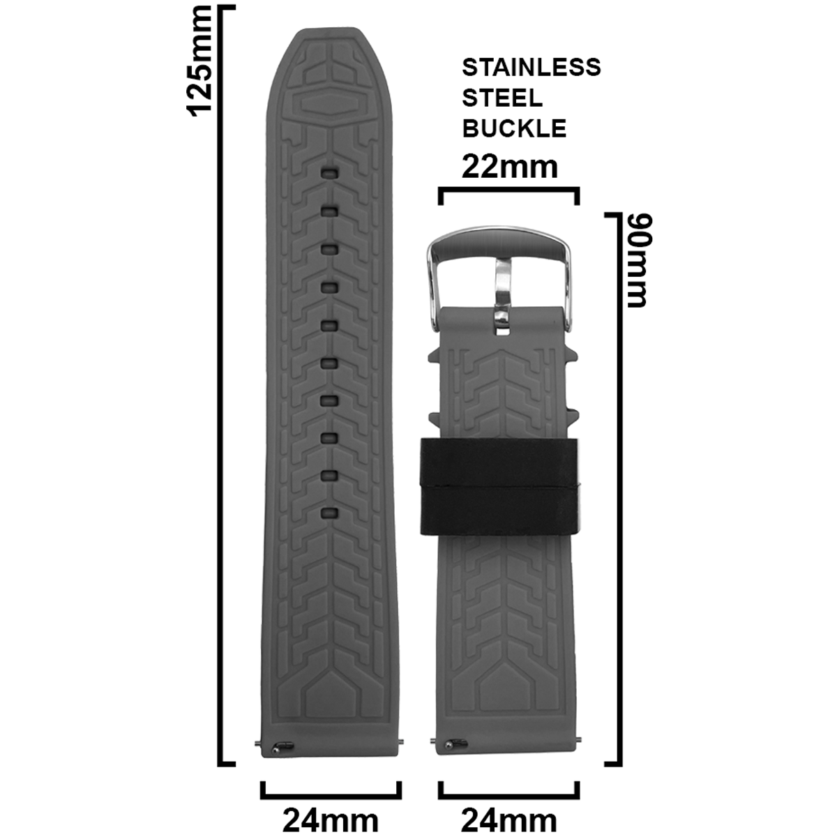 DBLACK [FOOGLE] DUAL COLOR, SILICONE WATCH STRAP