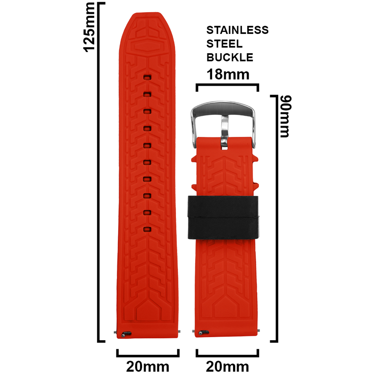 DBLACK [FOOGLE] DUAL COLOR, SILICONE WATCH STRAP
