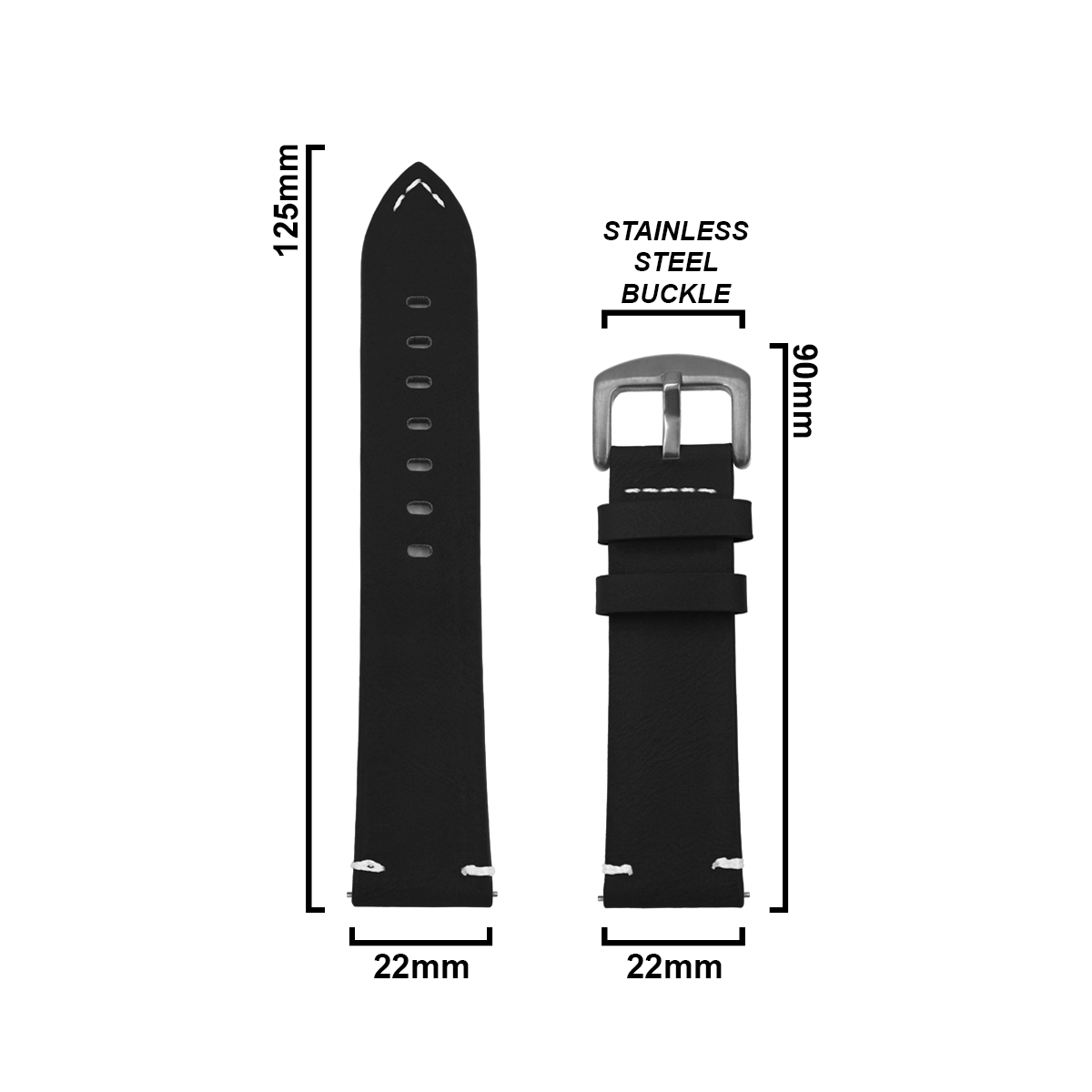 DBLACK [LAW] 22MM QUICK RELEASE, LEATHER STRAP