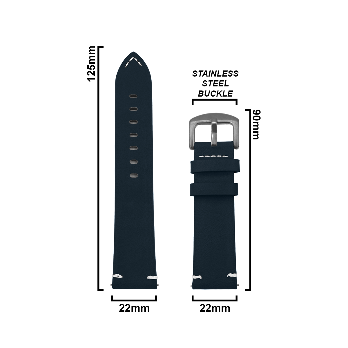 DBLACK [LAW] 22MM QUICK RELEASE, LEATHER STRAP