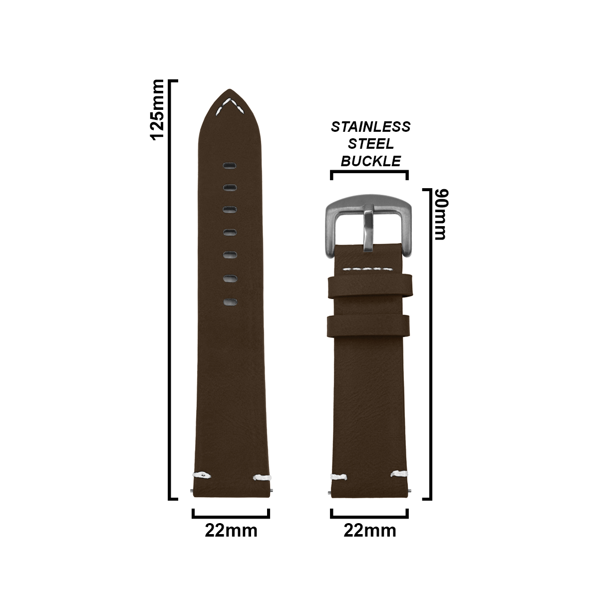 DBLACK [LAW] 22MM QUICK RELEASE, LEATHER STRAP