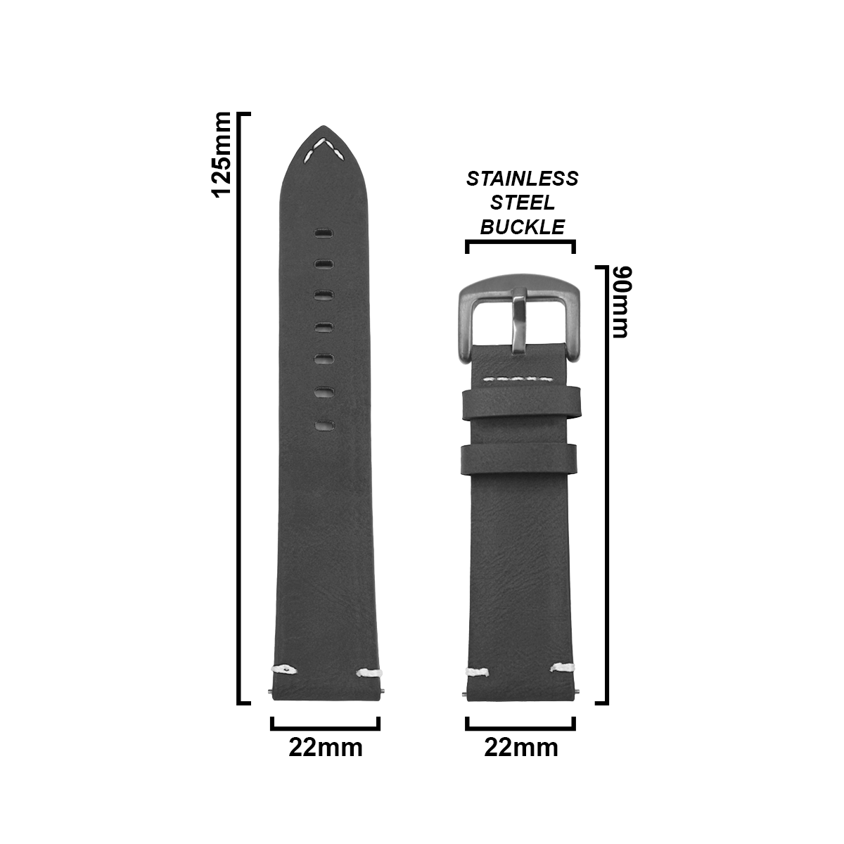 DBLACK [LAW] 22MM QUICK RELEASE, LEATHER STRAP