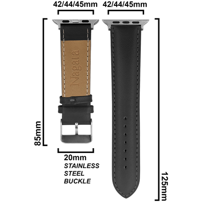 DBLACK [NAGATA2] LEATHER WATCH STRAP // DESIGNED FOR "APPLE" SMARTWATCHES