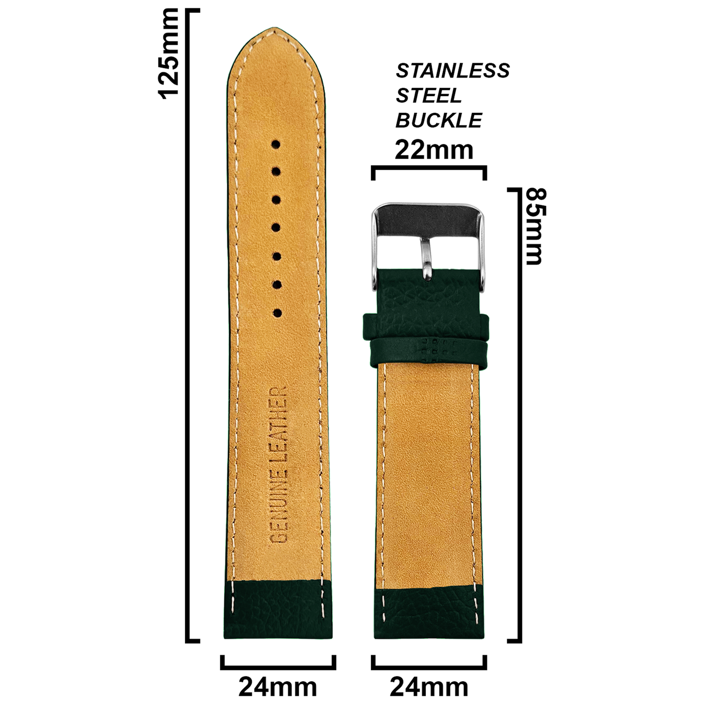 DBLACK [PICA] PEBBLE DESIGN, LEATHER STRAP
