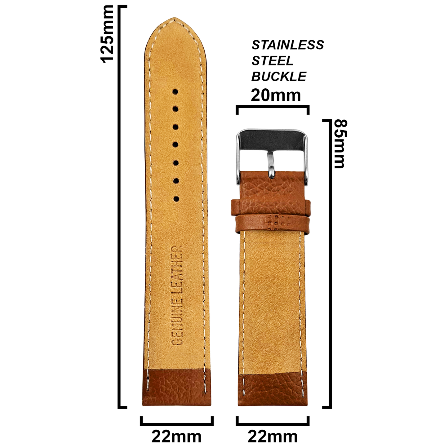 DBLACK [PICA] PEBBLE DESIGN, LEATHER STRAP