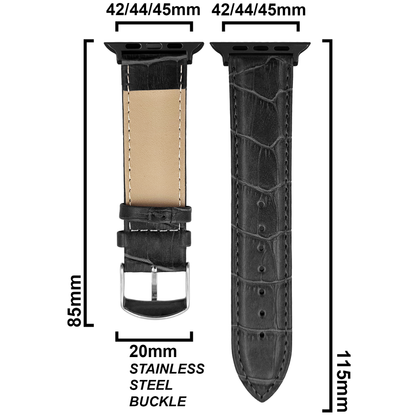 DBLACK [SAND] BAMBOO DESIGN, LEATHER WATCH STRAP // DESIGNED FOR "APPLE" SMARTWATCHES