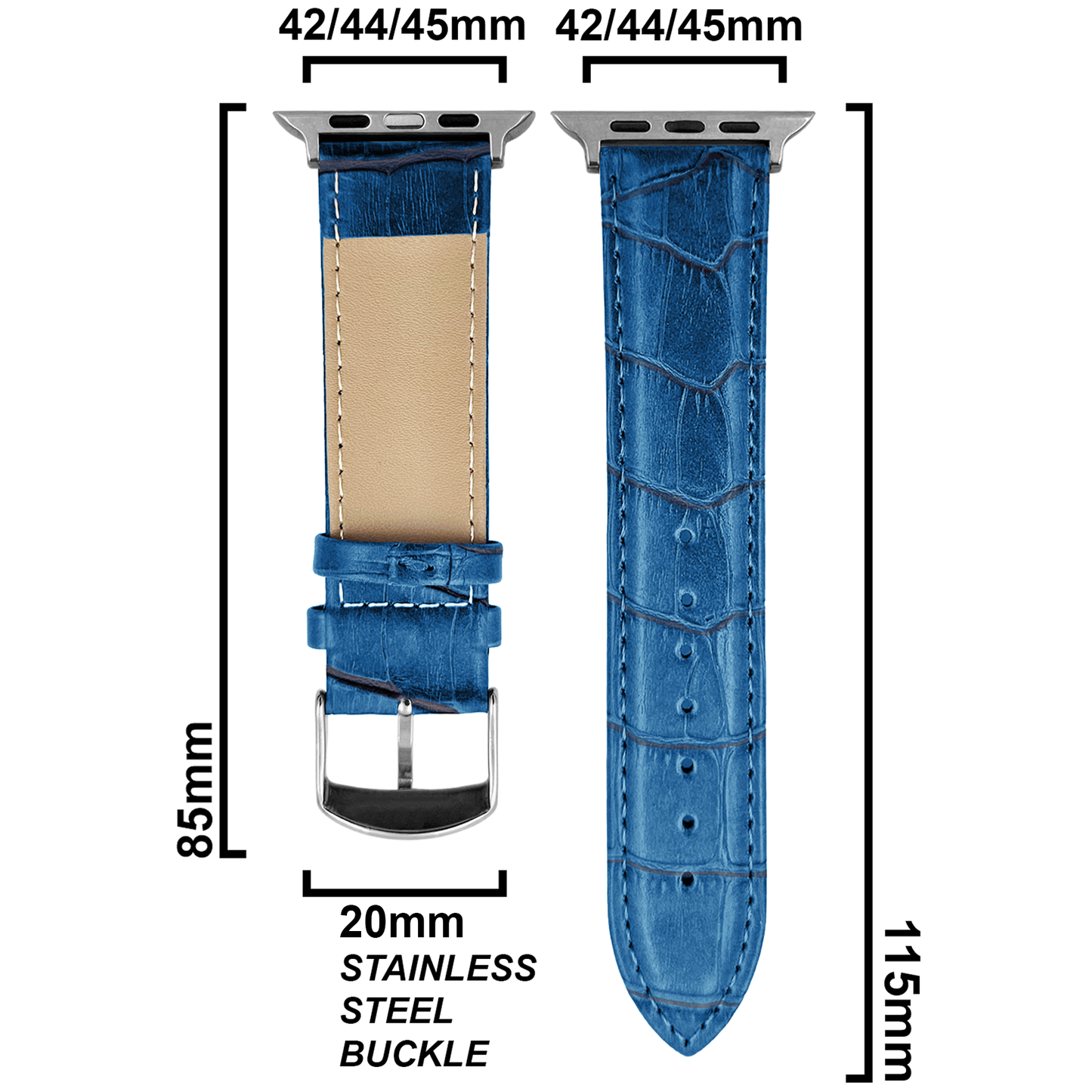 DBLACK [SAND] BAMBOO DESIGN, LEATHER WATCH STRAP // DESIGNED FOR "APPLE" SMARTWATCHES
