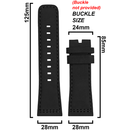 DBLACK [SFDS1] 28MM LEATHER WATCH STRAP // FOR "SEVENFRIDAY" WATCHES
