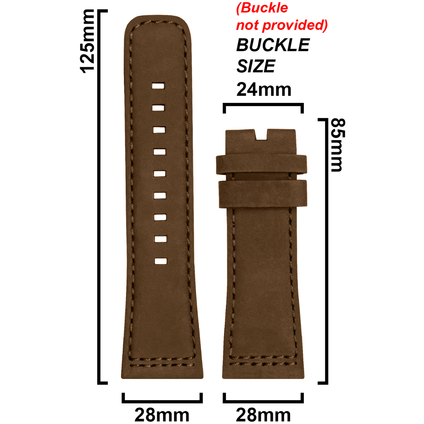 DBLACK [SFDS1] 28MM LEATHER WATCH STRAP // FOR "SEVENFRIDAY" WATCHES