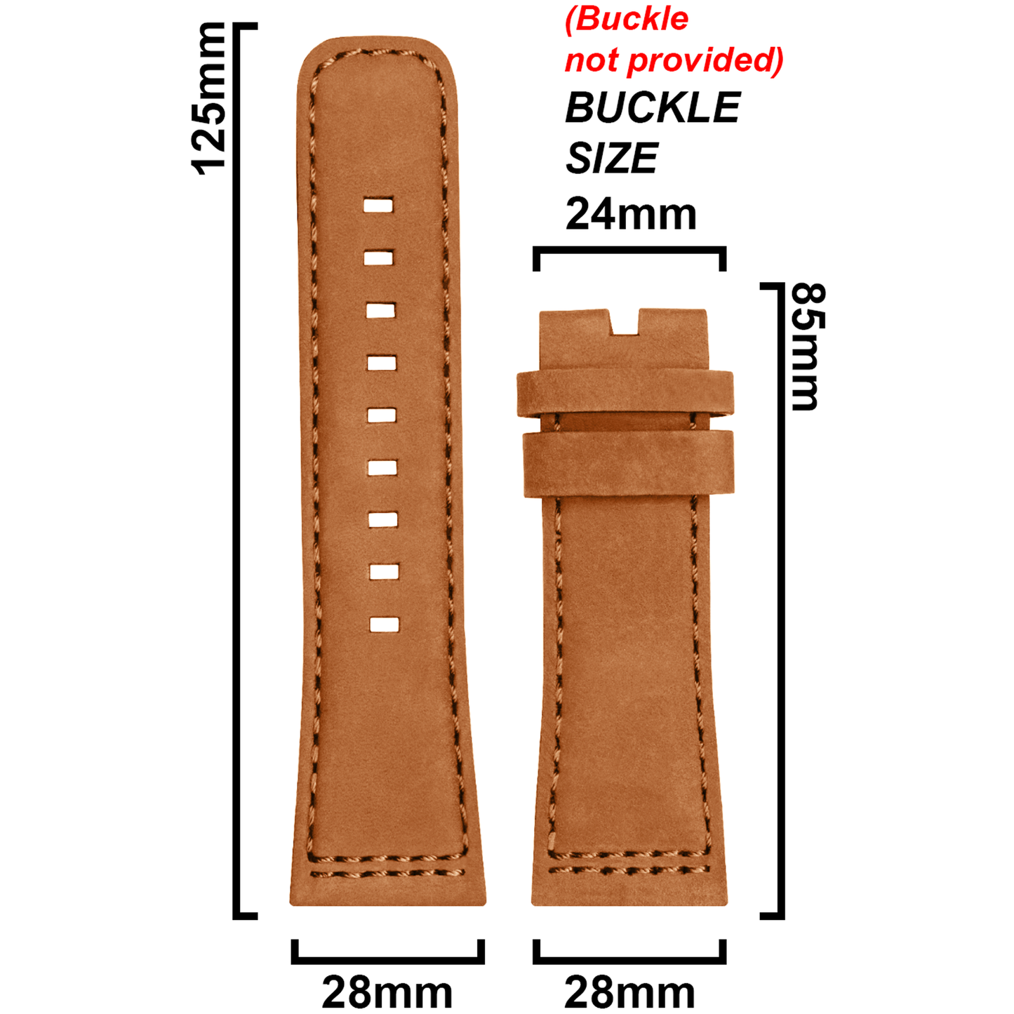 DBLACK [SFDS1] 28MM LEATHER WATCH STRAP // FOR "SEVENFRIDAY" WATCHES