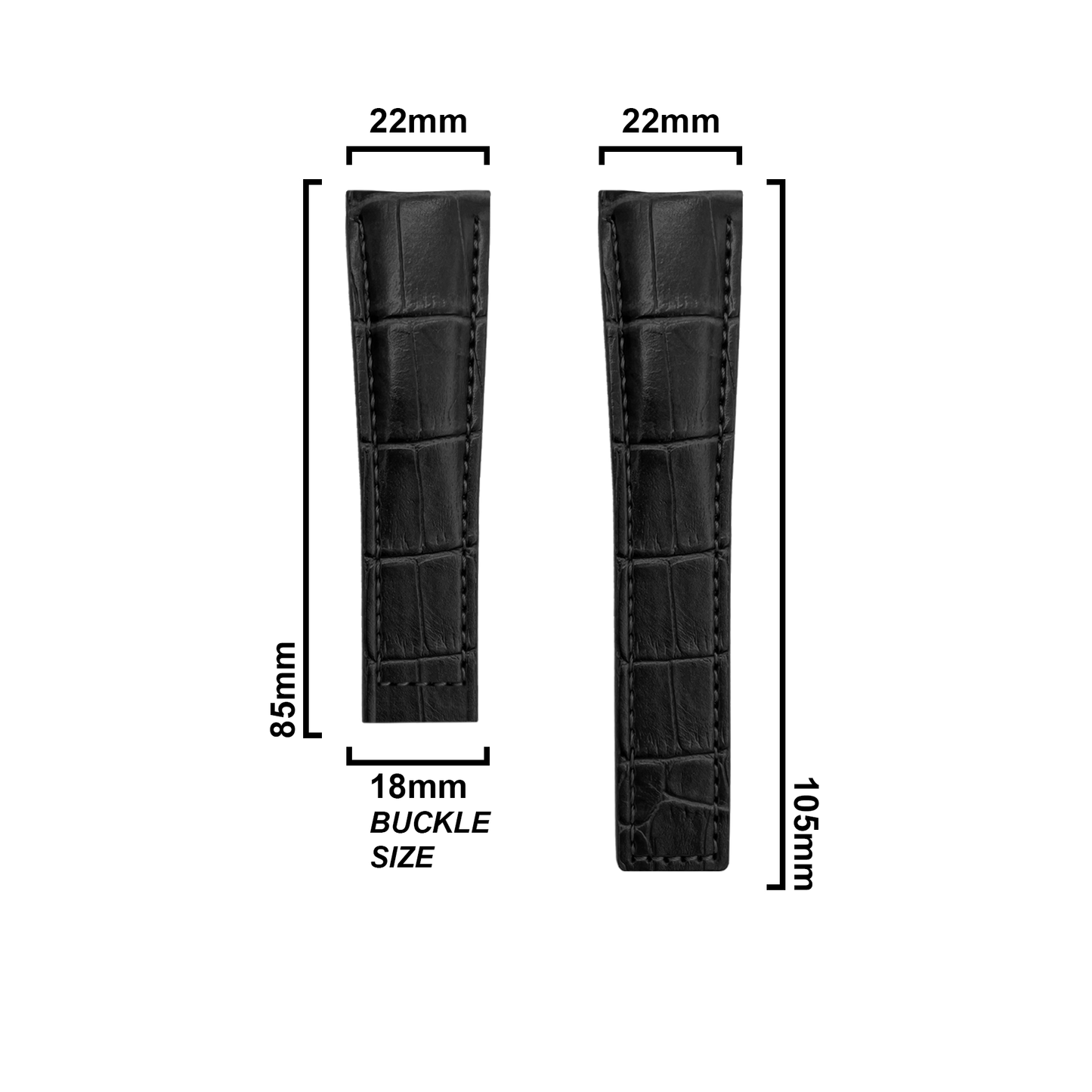 DBLACK [THDS2] CROCO DESIGN, LEATHER STRAP // FOR "TAG HEUER" WATCHES