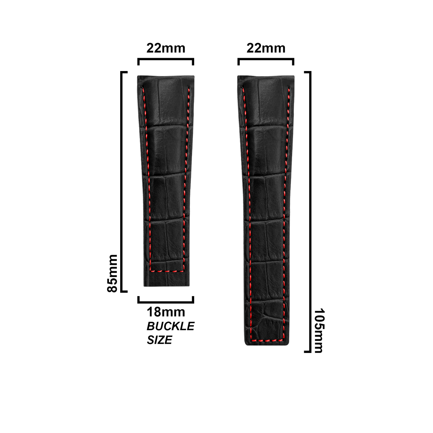 DBLACK [THDS2] CROCO DESIGN, LEATHER STRAP // FOR "TAG HEUER" WATCHES