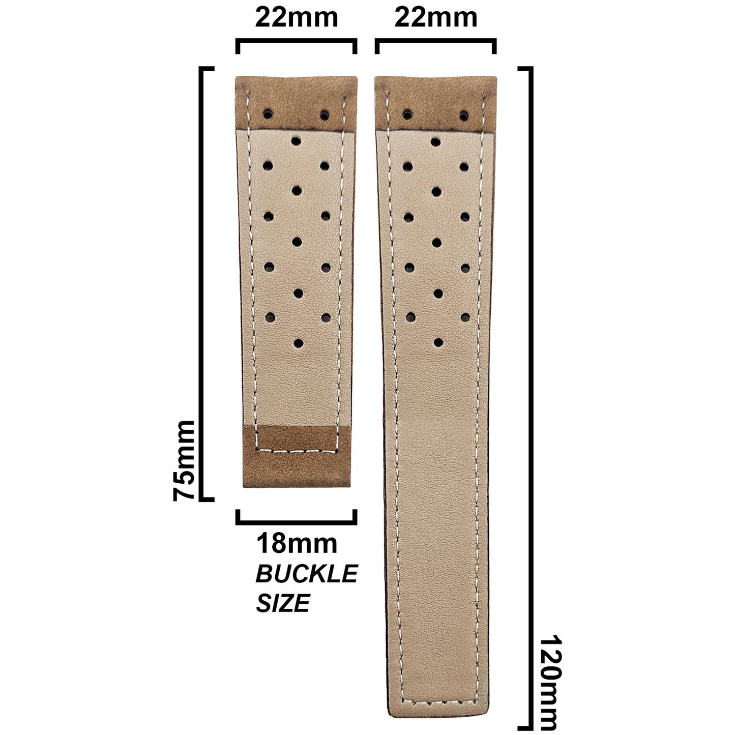 DBLACK [THDS3] HOLE DESIGN, LEATHER STRAP // FOR "TAG HEUER" WATCHES