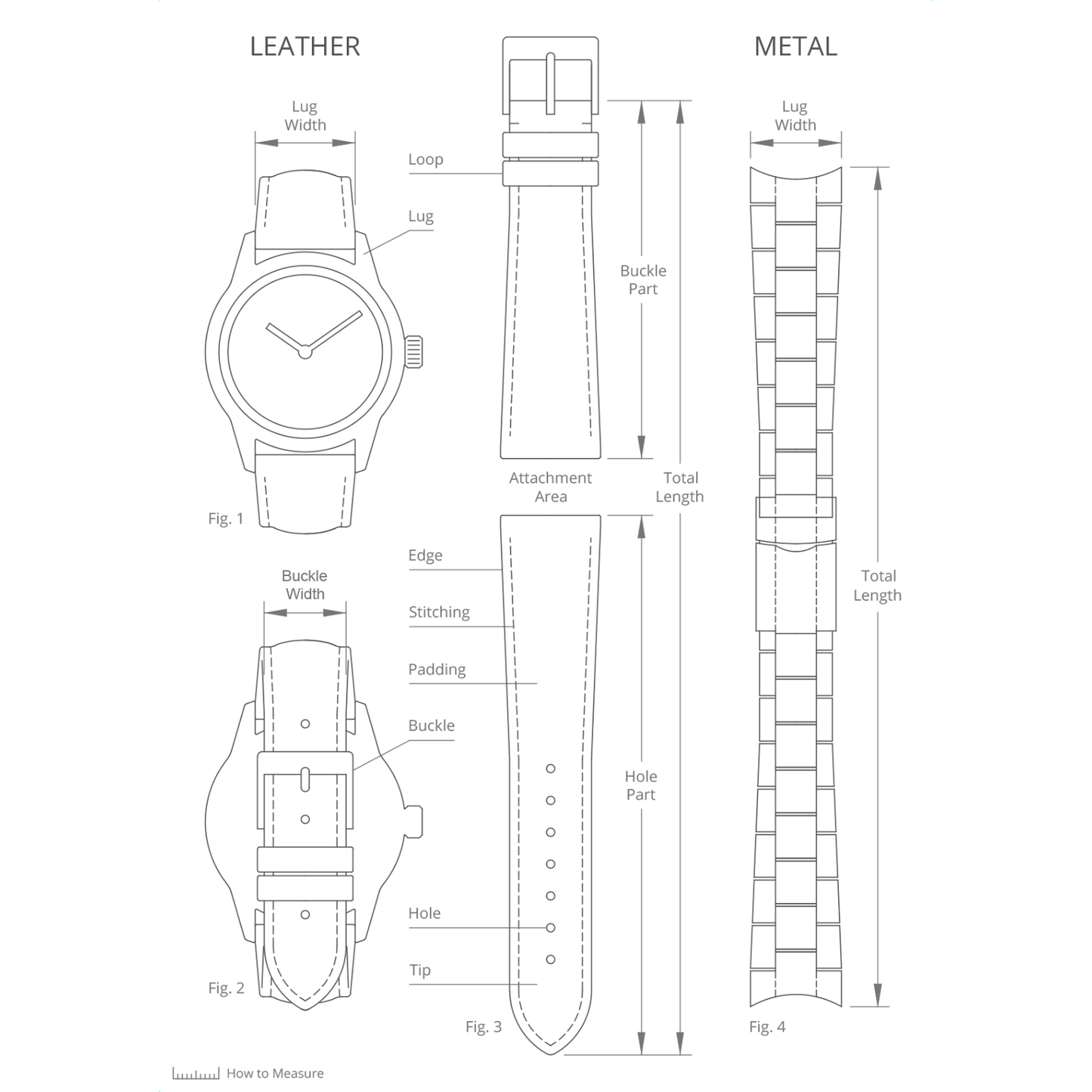 DBLACK [KID] CROCO DESIGN w/ WHITE STITCH, LEATHER WATCH STRAP