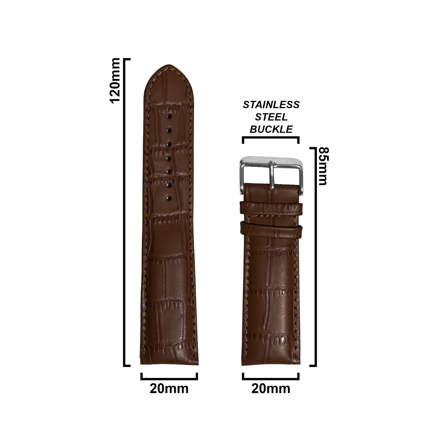 DBLACK [ULTRA] CROCO DESIGN, LEATHER STRAP