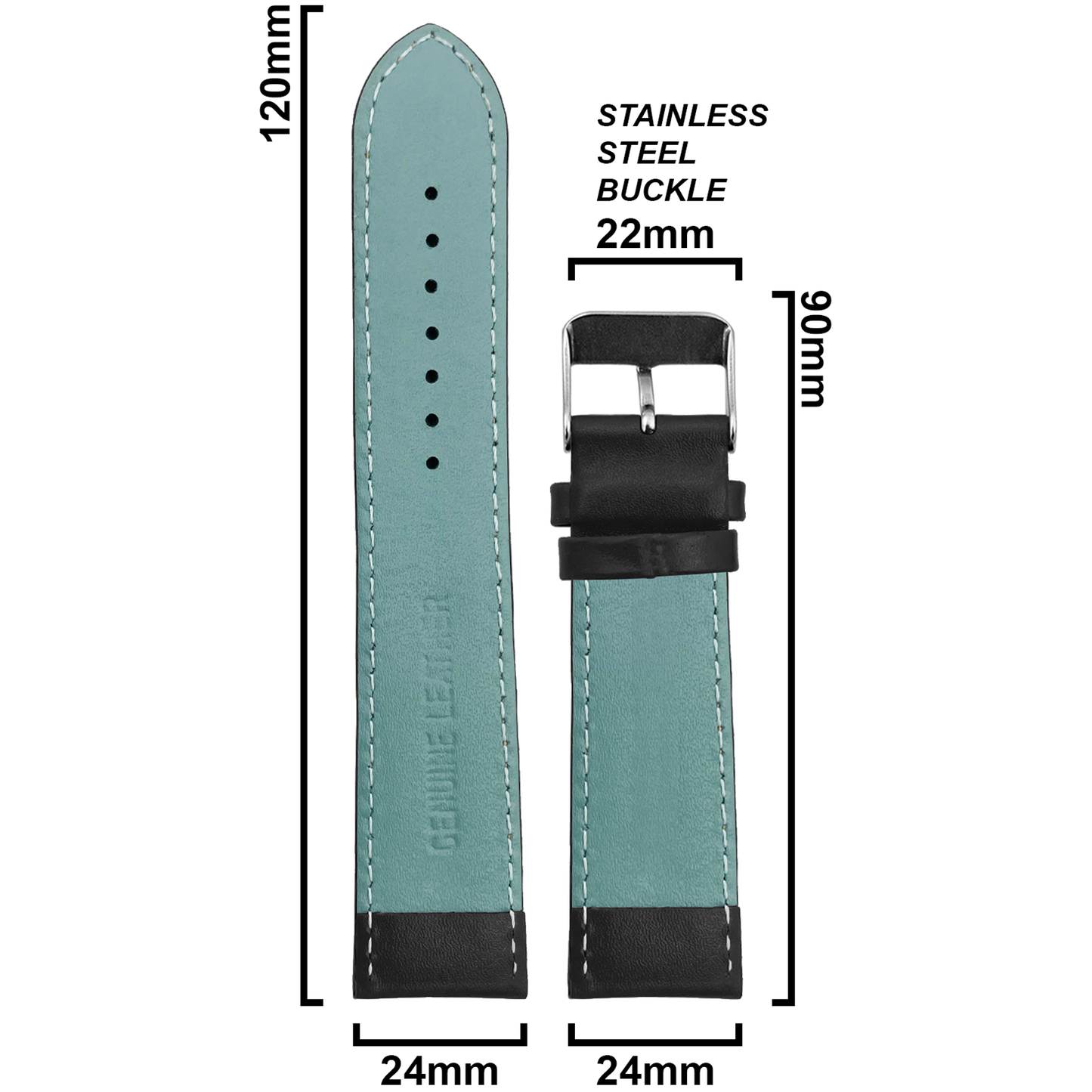 DBLACK [ZEUS] FULL PAPPED, PREMIUM LEATHER STRAP