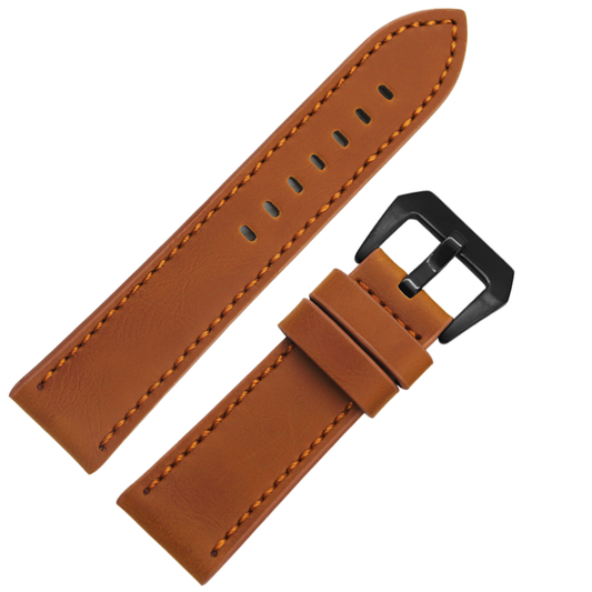 DBLACK [ALBAF] THICK - LEATHER WATCH STRAP // FOR 20MM, 22MM, OR 24MM (CHOOSE YOUR SIZE & COLOR)