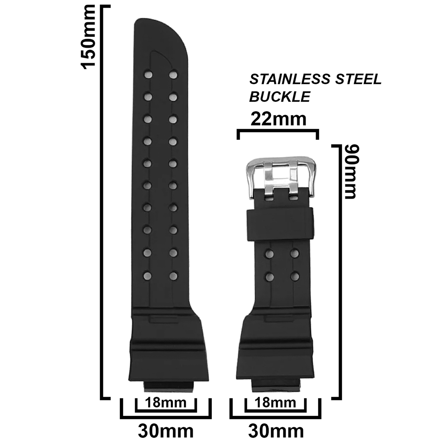 DBLACK [CDS32] RESIN WATCH STRAP // FOR “CASIO G-SHOCK’’ GWF-A1000 & GWF-D1000 MODEL WATCHES