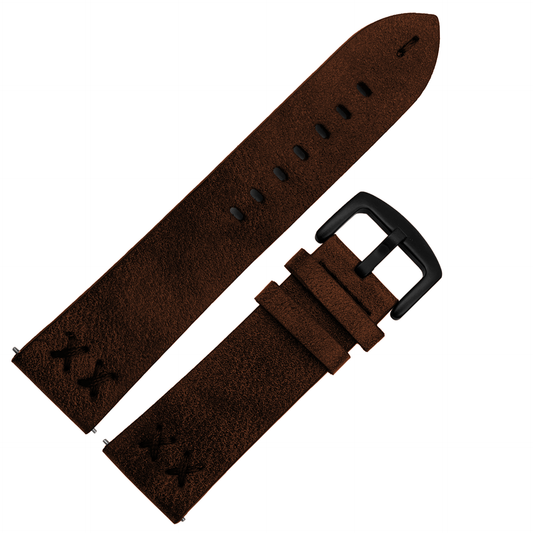 DBLACK [FSLDS-07] NYLON STITCH w/ QUICK RELEASE, LEATHER WATCH STRAP (CHOOSE YOUR SIZE & COLOR)