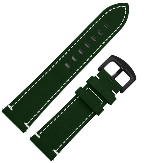 DBLACK [ROBIN] 22MM "QUICK RELEASE" LEATHER WATCH STRAP // PERFECT FOR "FOSSIL" WATCHES