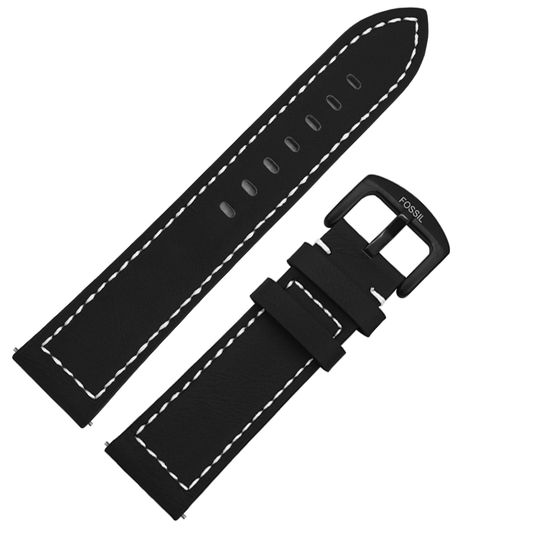 DBLACK [FSLDS-05] 22MM NYLON STITCH w/ QUICK RELEASE - LEATHER WATCH STRAP // PERFECT FOR "FOSSIL" WATCHES