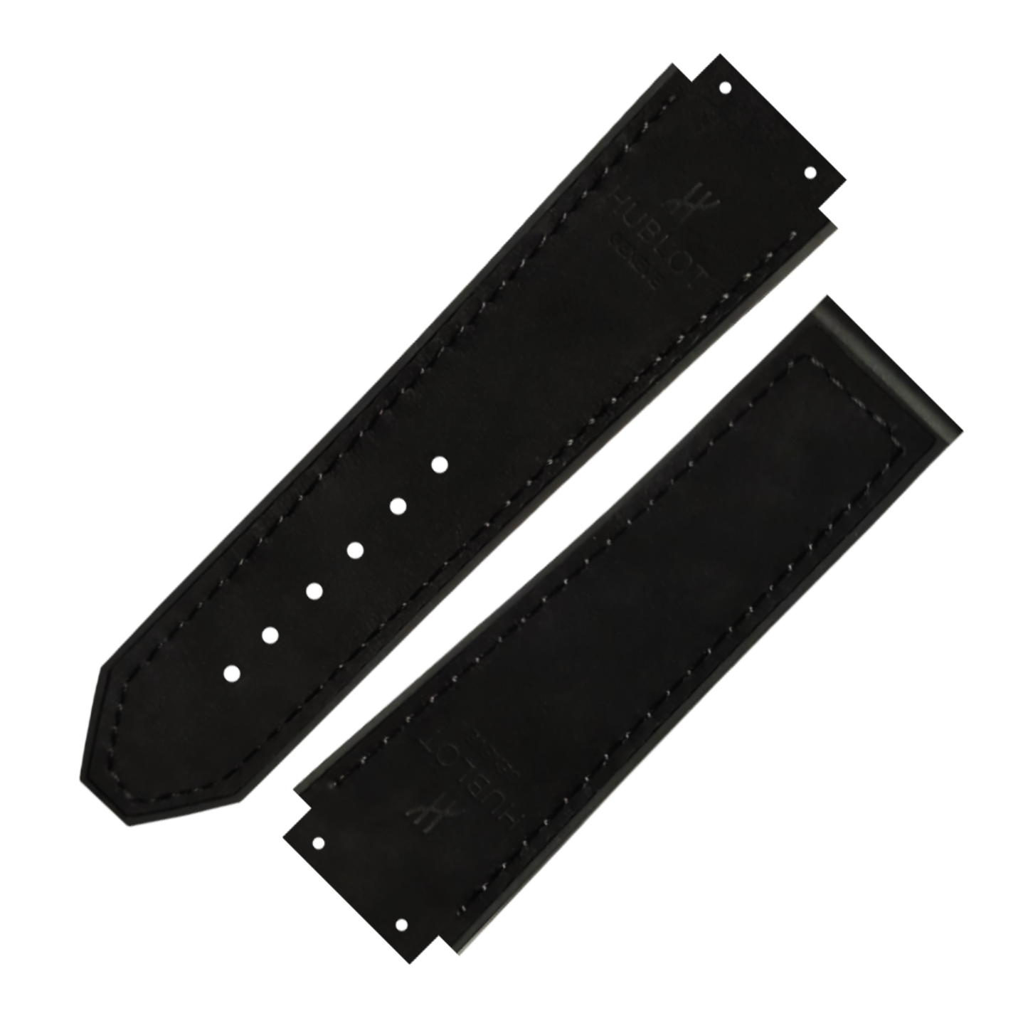 DBLACK [HLS] 25MM PLAIN DESIGN, LEATHER WATCH STRAP // COMPATIBLE WITH "HUBLOT" WATCHES