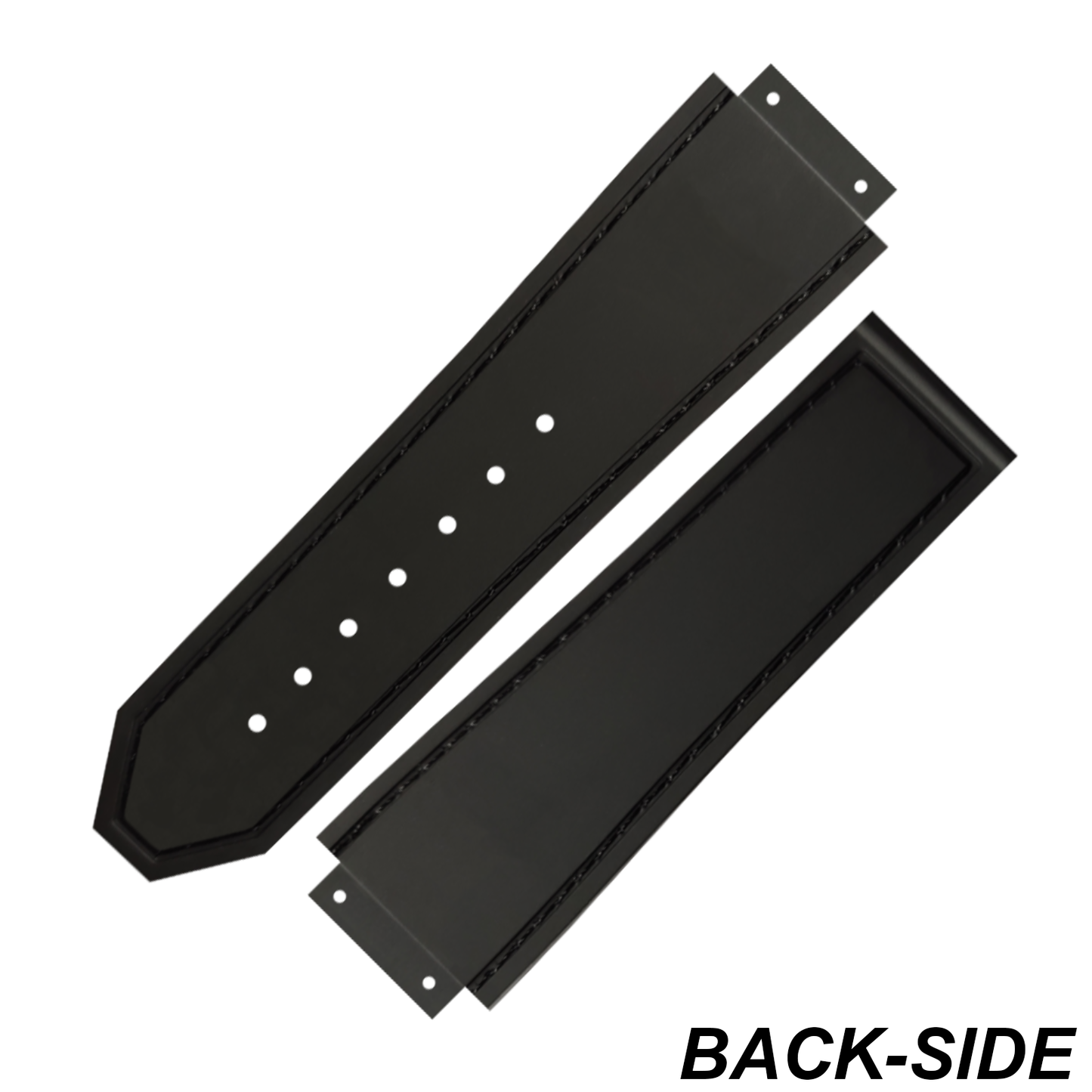 DBLACK [HLS] 25MM PLAIN DESIGN, LEATHER WATCH STRAP // COMPATIBLE WITH "HUBLOT" WATCHES