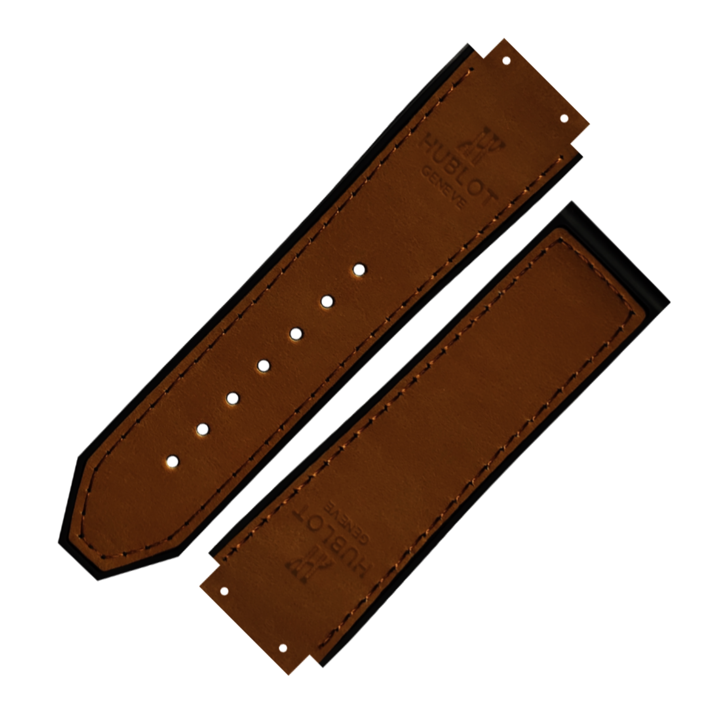 DBLACK [HLS] 25MM PLAIN DESIGN, LEATHER WATCH STRAP // COMPATIBLE WITH "HUBLOT" WATCHES