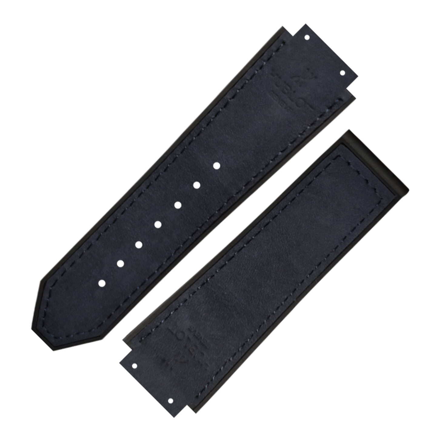 DBLACK [HLS] 25MM PLAIN DESIGN, LEATHER WATCH STRAP // COMPATIBLE WITH "HUBLOT" WATCHES