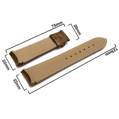 DBLACK [TST2] CROCO DESIGN, LEATHER WATCH STRAP // PERFECT FOR "TISSOT" COUTURIER 1853 & OTHER MODELS