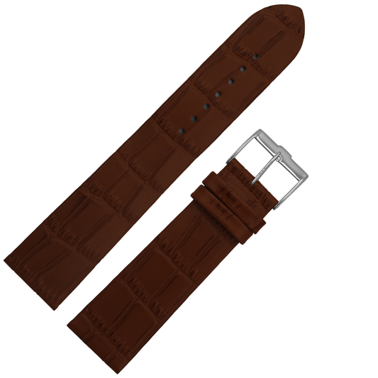 DBLACK [TTNEDS-02] BOAT TIP w/ CROCO DESIGN - LEATHER WATCH STRAP // PERFECT FOR "TITAN EDGE SLIM” WATCHES