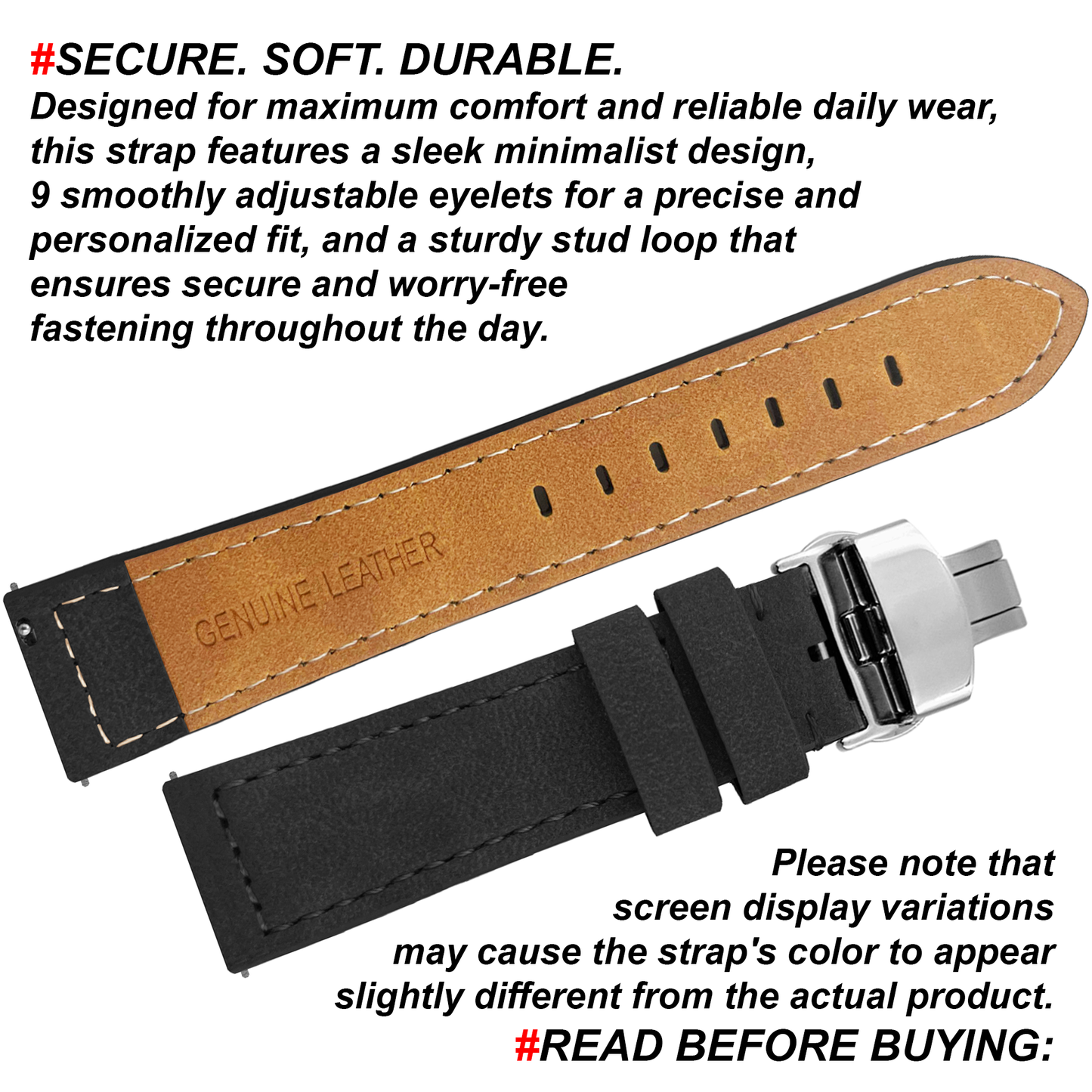 DBLACK [BUZZ] QUICK RELEASE, PREMIUM LEATHER STRAP