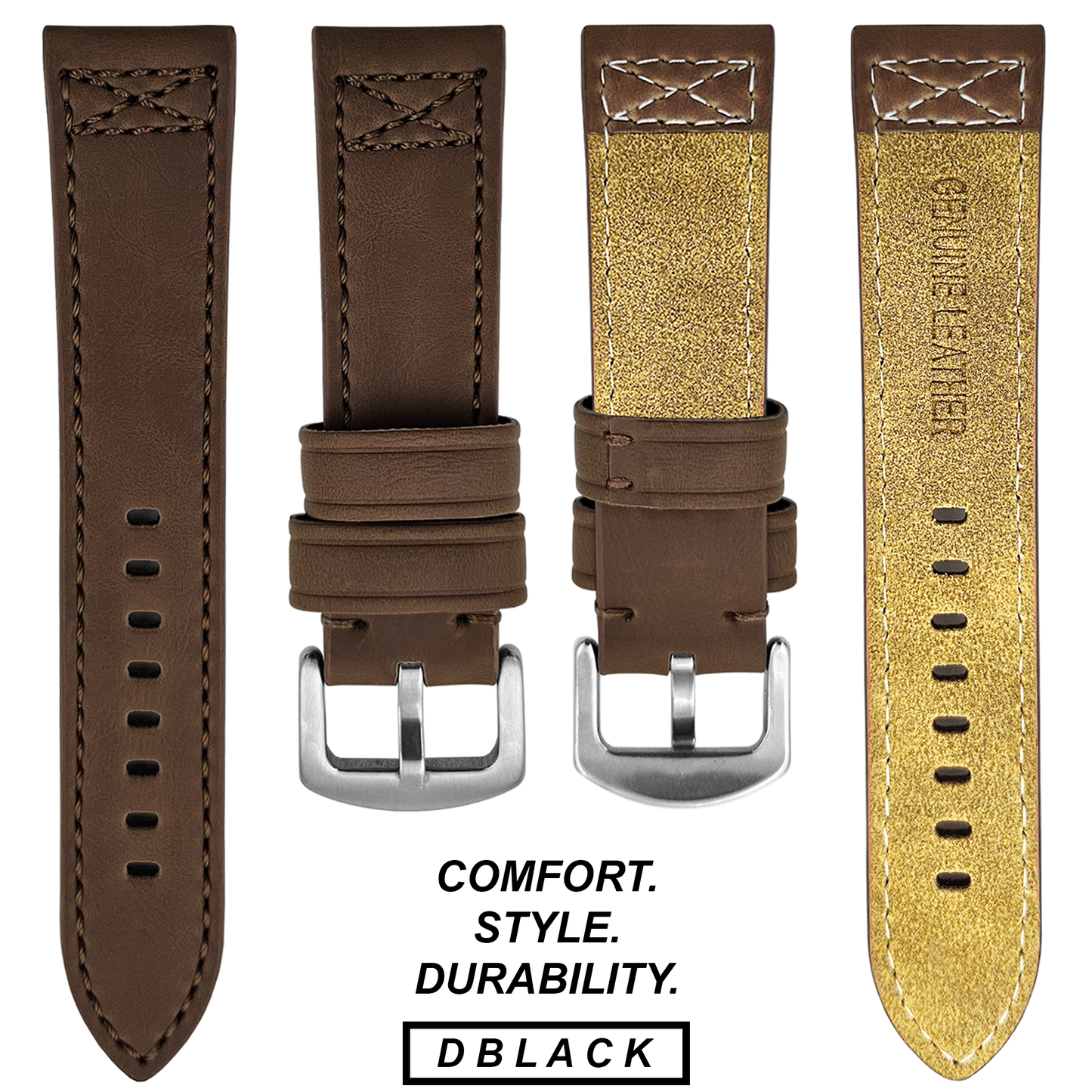 DBLACK [CROXX] THICK STRAP DESIGN, LEATHER STRAP