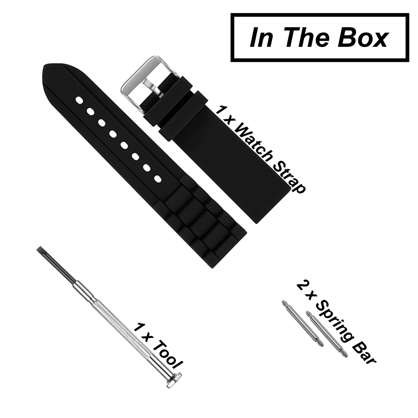 DBLACK [KUMA] CHAIN LINK DESIGN, SILICONE WATCH STRAP