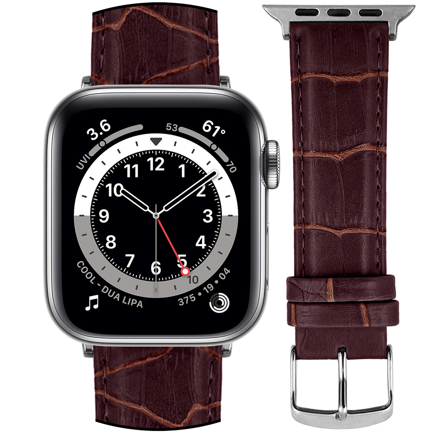 DBLACK [SAND] BAMBOO DESIGN, LEATHER WATCH STRAP // DESIGNED FOR "APPLE" SMARTWATCHES