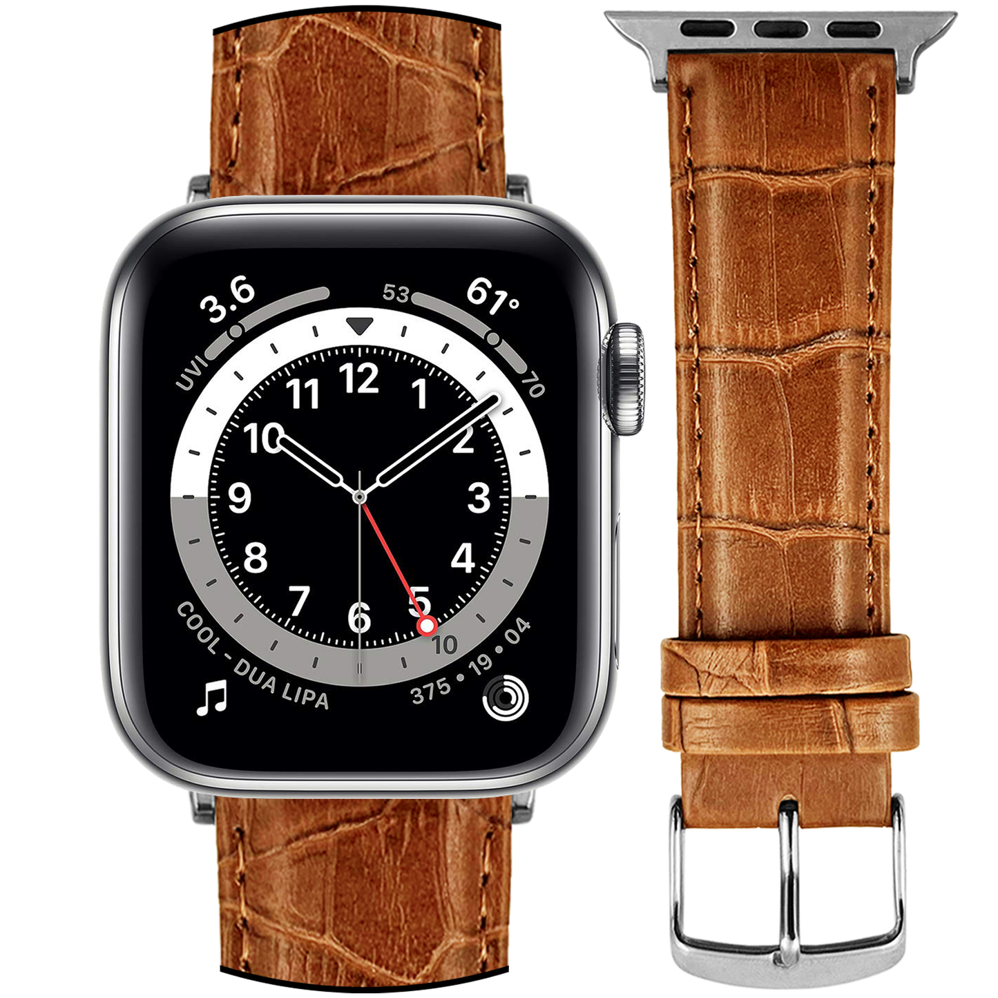 DBLACK [SAND] BAMBOO DESIGN, LEATHER WATCH STRAP // DESIGNED FOR "APPLE" SMARTWATCHES