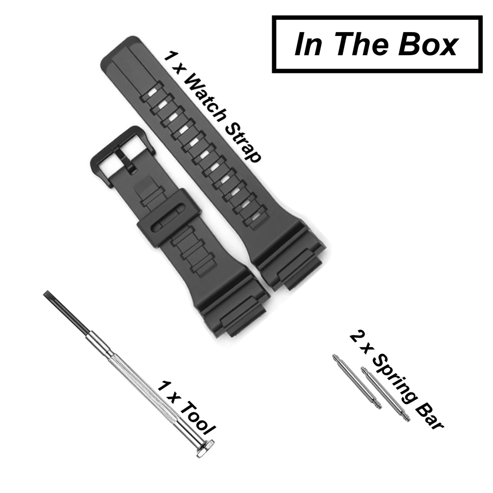 DBLACK [CDS17] RESIN WATCH STRAP // FOR "CASIO" W-735H, W-736H, AQ-S810W, AEQ-110W & AEQ-110BW & OTHER MODELS