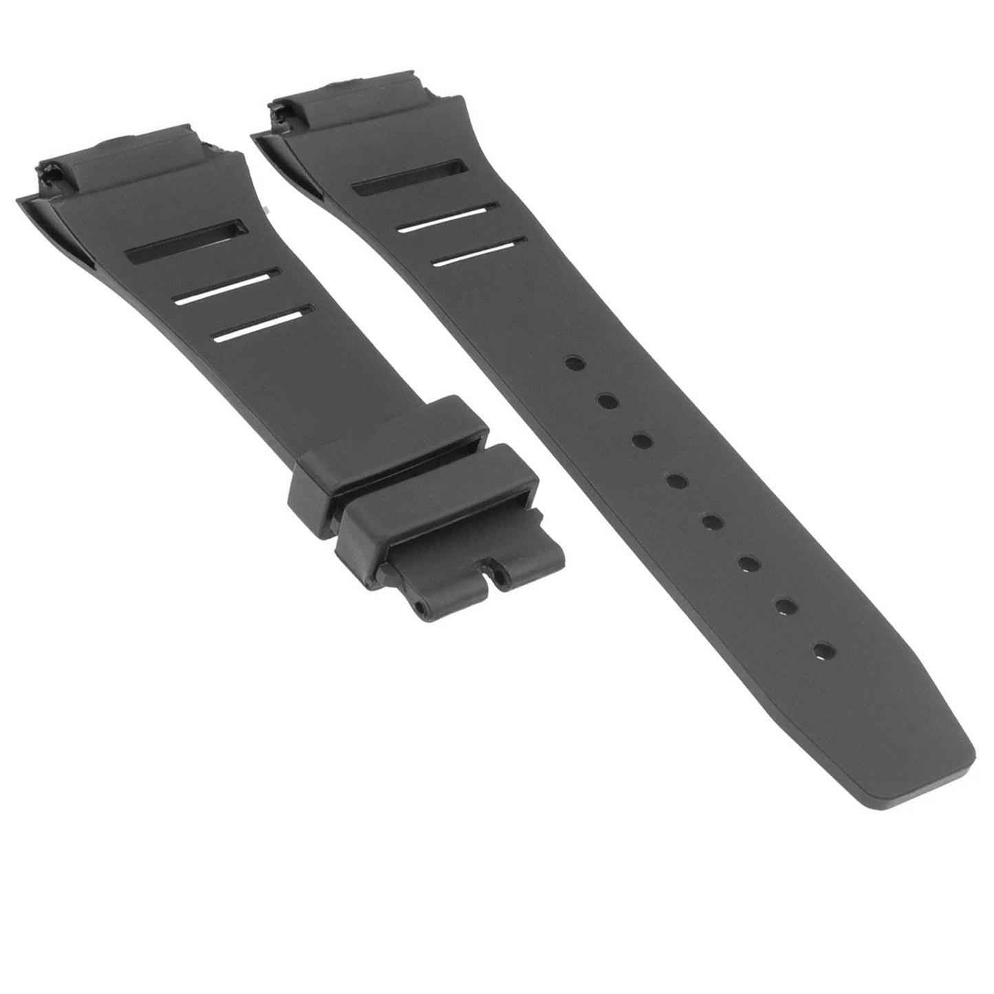 DBLACK [RMDS1] RUBBER WATCH BAND // COMPATIBLE WITH RICHARD MILLE, RM035 RM011 RM055, WATCH MODELS