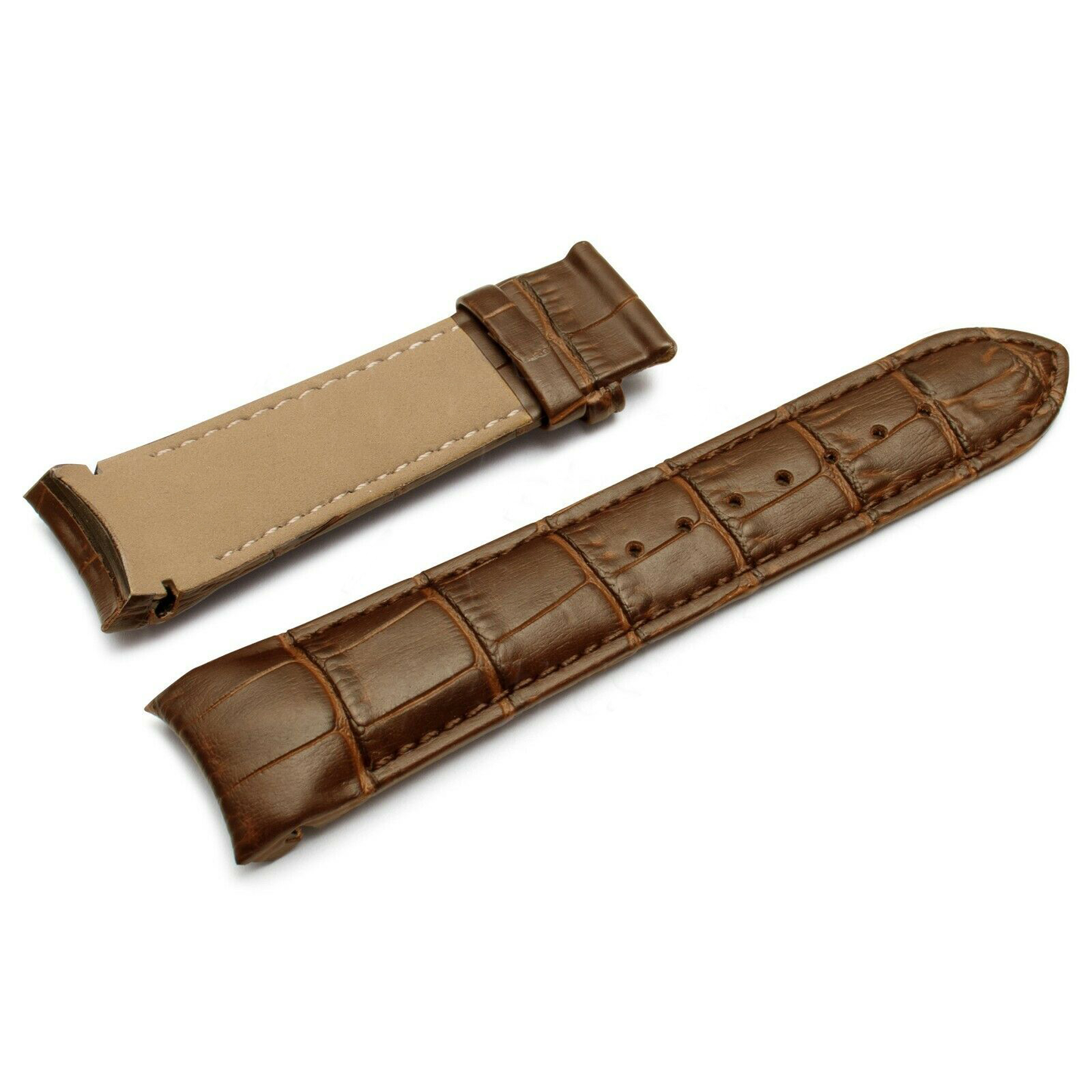 DBLACK [TST-02] CROCO DESIGN, LEATHER WATCH STRAP // PERFECT FOR "TISSOT" COUTURIER 1853 & OTHER MODELS