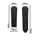 DBLACK [HLS-OPN1] 25MM PLAIN DESIGN, LEATHER WATCH STRAP (WITHOUT TOOLS) // COMPATIBLE WITH "HUBLOT" WATCHES