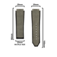 DBLACK [HLS-OPN1] 25MM PLAIN DESIGN, LEATHER WATCH STRAP (WITHOUT TOOLS) // COMPATIBLE WITH "HUBLOT" WATCHES